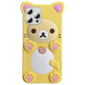 IAIYOXI 3D Cute Cartoon Bear Phone Case for iPhone 15 - Fashionable and Stylish - Funny Pink Bear Design - Soft TPU Protective Case - Kawaii Silicone Cover for Women, Girls, and Kids