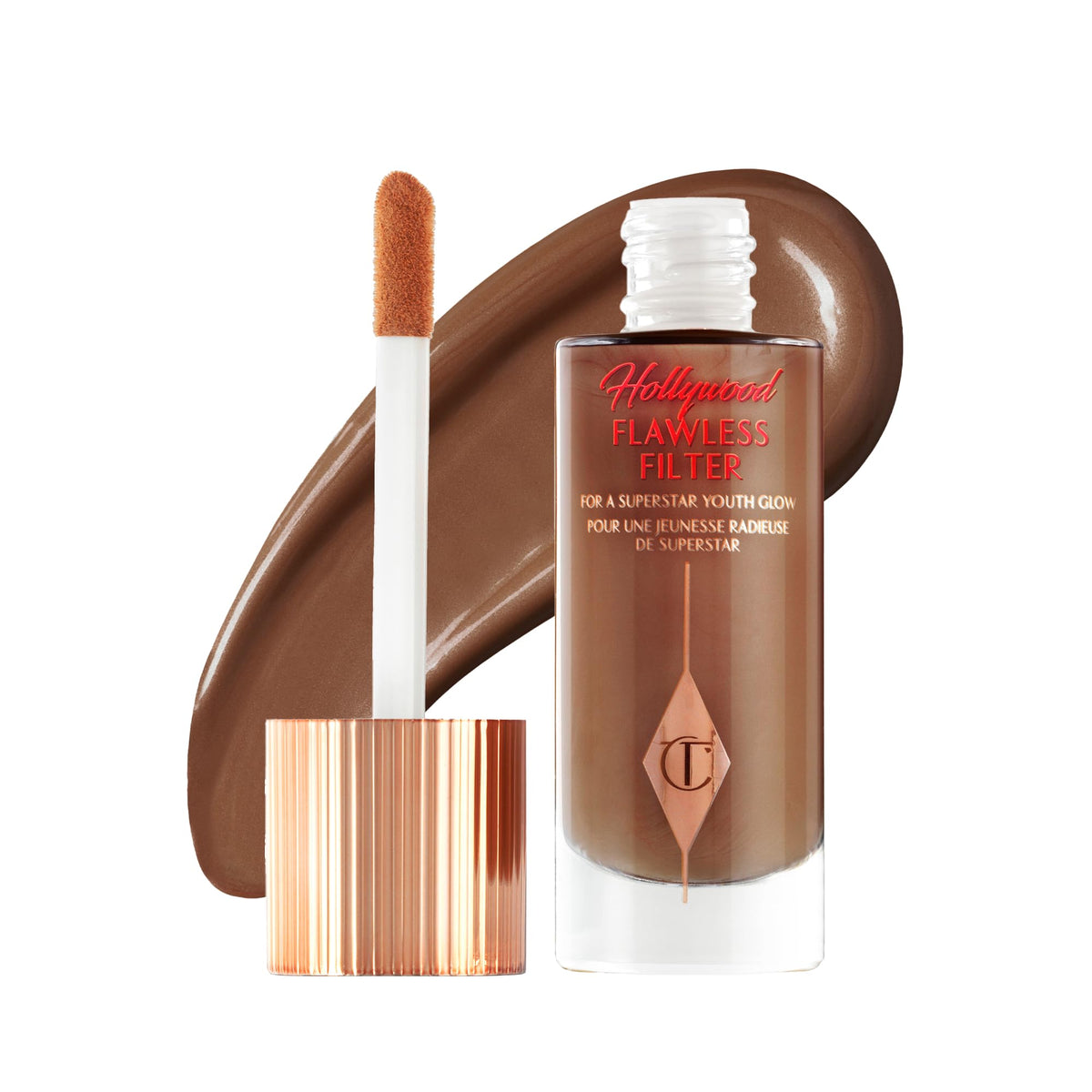 Charlotte Tilbury Hollywood Flawless Filter - Multi‑Use Makeup Primer, Complexion Booster & Illuminating Liquid Highlighter with Sheer Coverage - Smooths & Blurs Skin