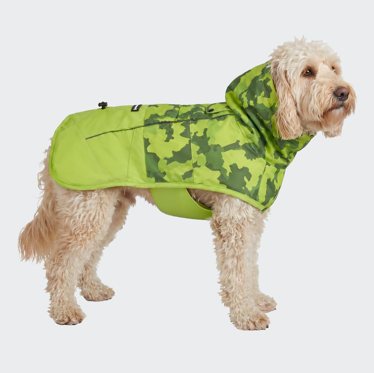 Spark Paws Dog Raincoat, Waterproof Windproof Rain Jacket, for Small Medium Large Extra Large Dogs, Reflective Breathable Full-Body Coverage Dry Suit - Neon White Navy Blue, 2XL