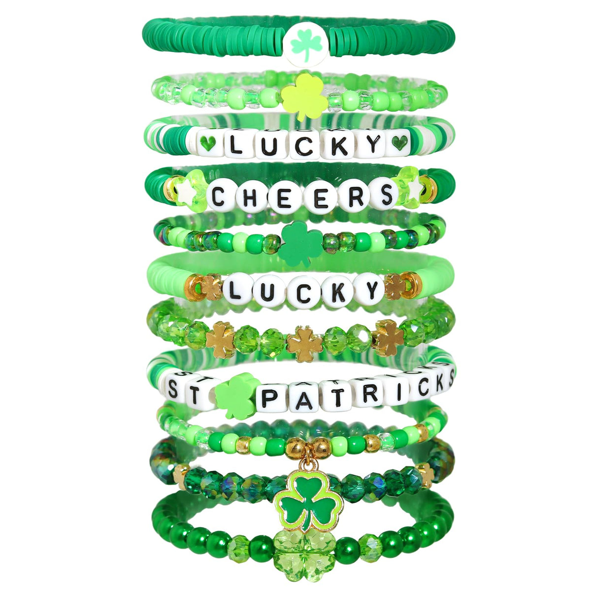 Halloween Bracelets Set for Women,10Pcs Stocking Stuffer Clay Preppy Heishi Boo Skull Charm Beads Stackable Bracelet Adjustable Friendship Holiday Stretch Jewelry Gift