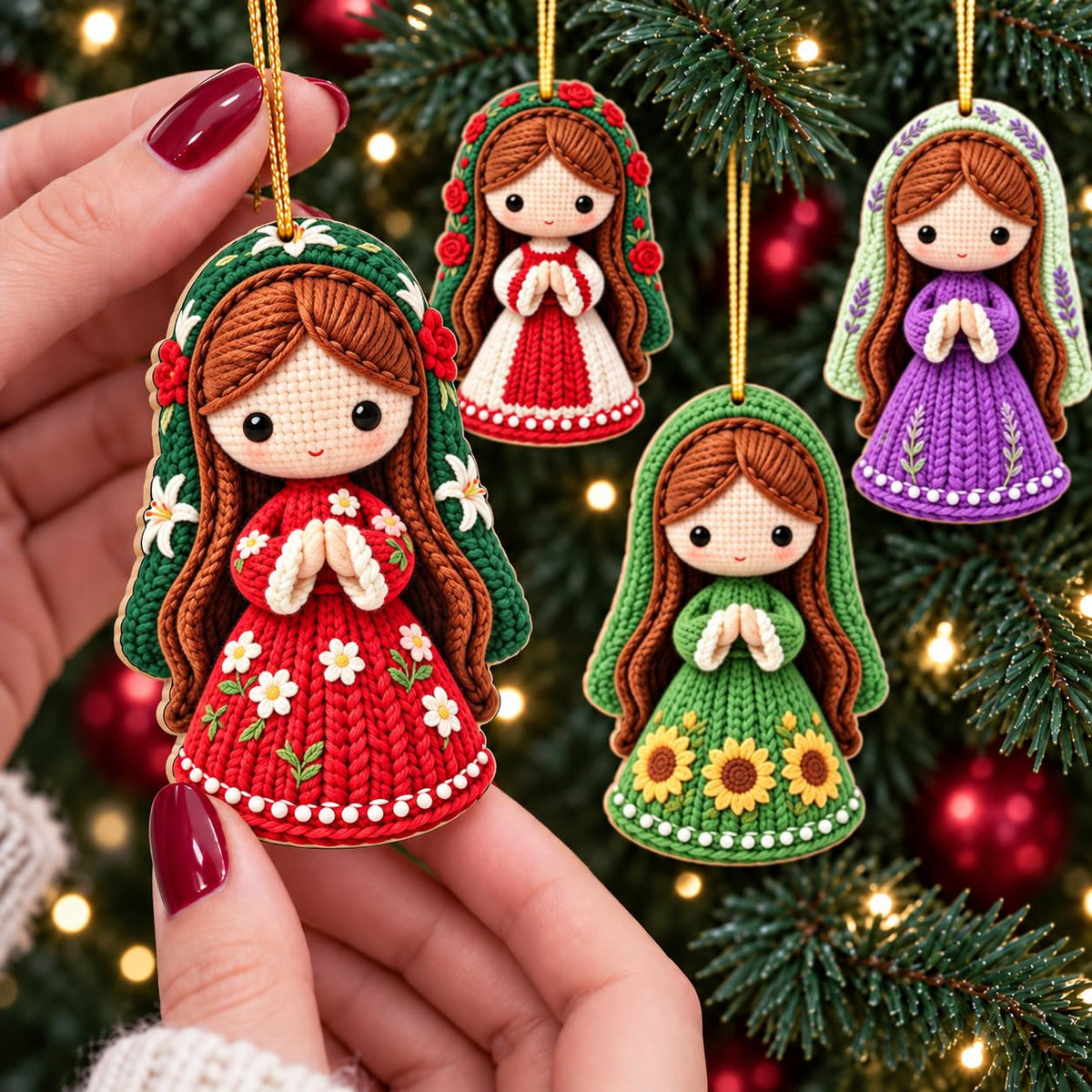 16Pcs Gingerbread Cat Christmas Ornaments