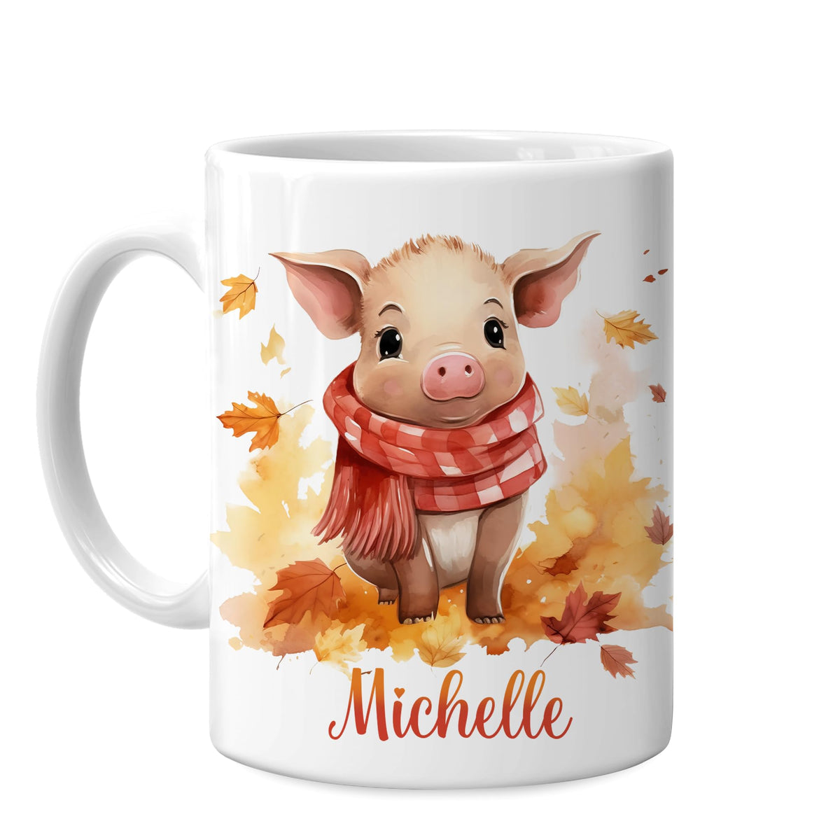 Hyturtle Fall Cat Maple Leaves Coffee Mug with Spoon Gifts on Birthday