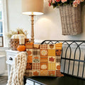 Fall Outdoor Pillow Covers 18x18,Plaid Pumpkin Maple Leaf Decoration