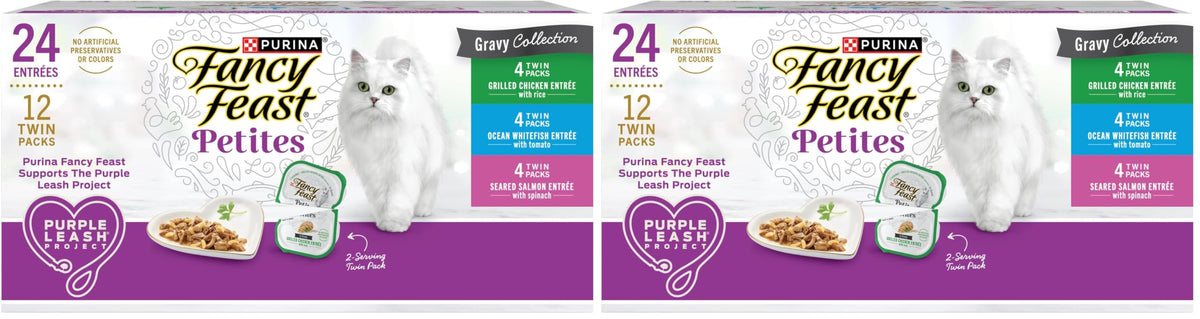 Purina Fancy Feast Gravy Lovers Poultry and Beef Grilled Gourmet Wet Cat Food Variety Pack - (Pack of 30) 3 oz. Cans