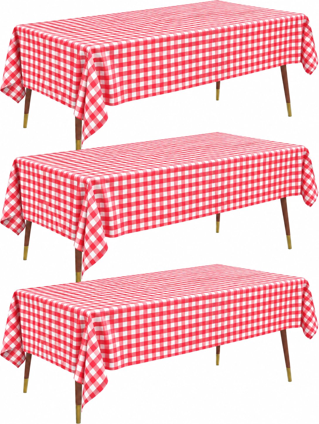 Pureegg Plastic Table Cloth Disposable 54x108 Gold 3Pack