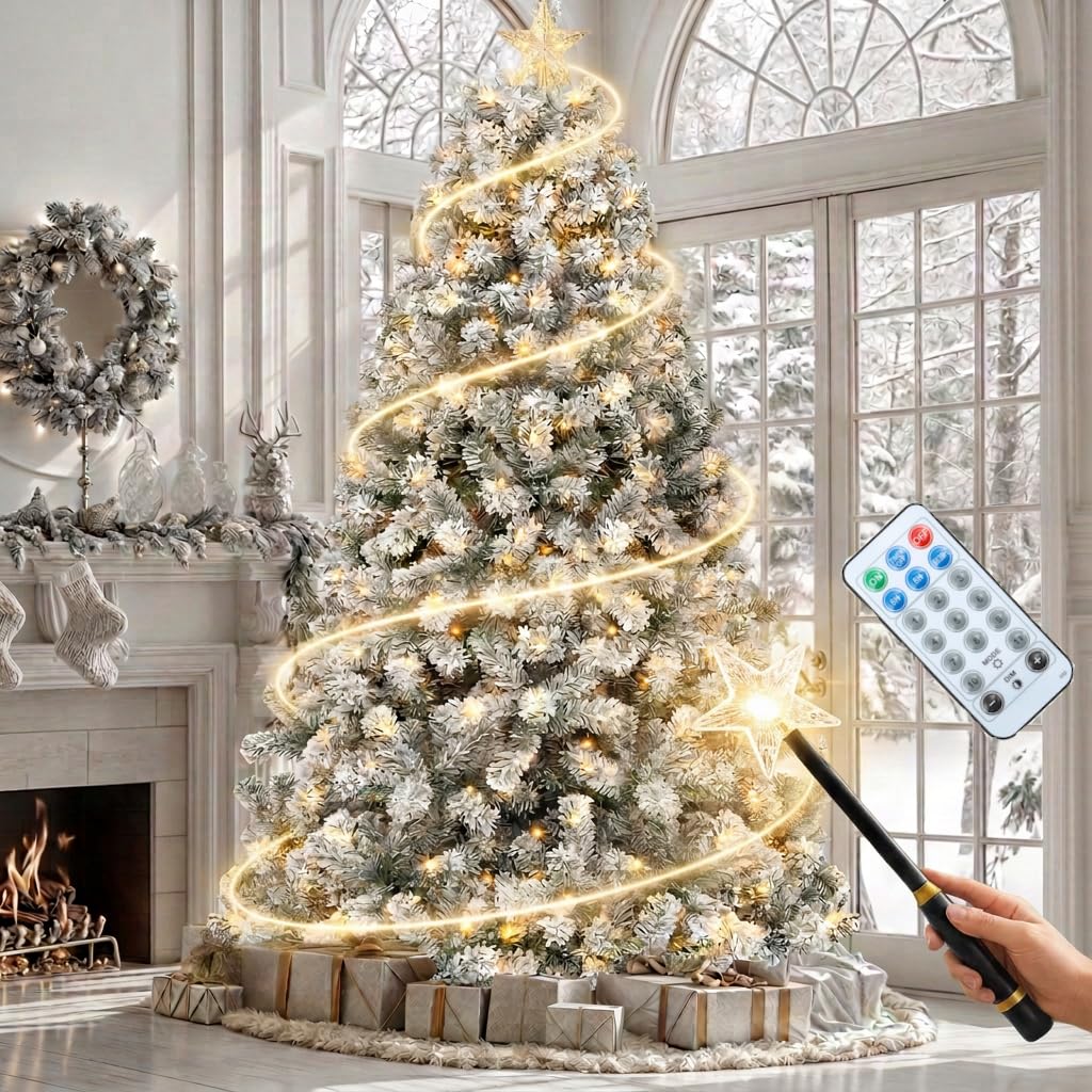 YITAHOME Prelit Black Halloween Christmas Tree 6ft with Remote