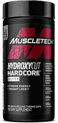 Hydroxycut Hardcore Elite - Energy & Metabolism Support for Men & Women - 270 mg Caffeine Anhydrous & 200 mg Green Coffee Extract - Rapid Release Capsules - 100 Count