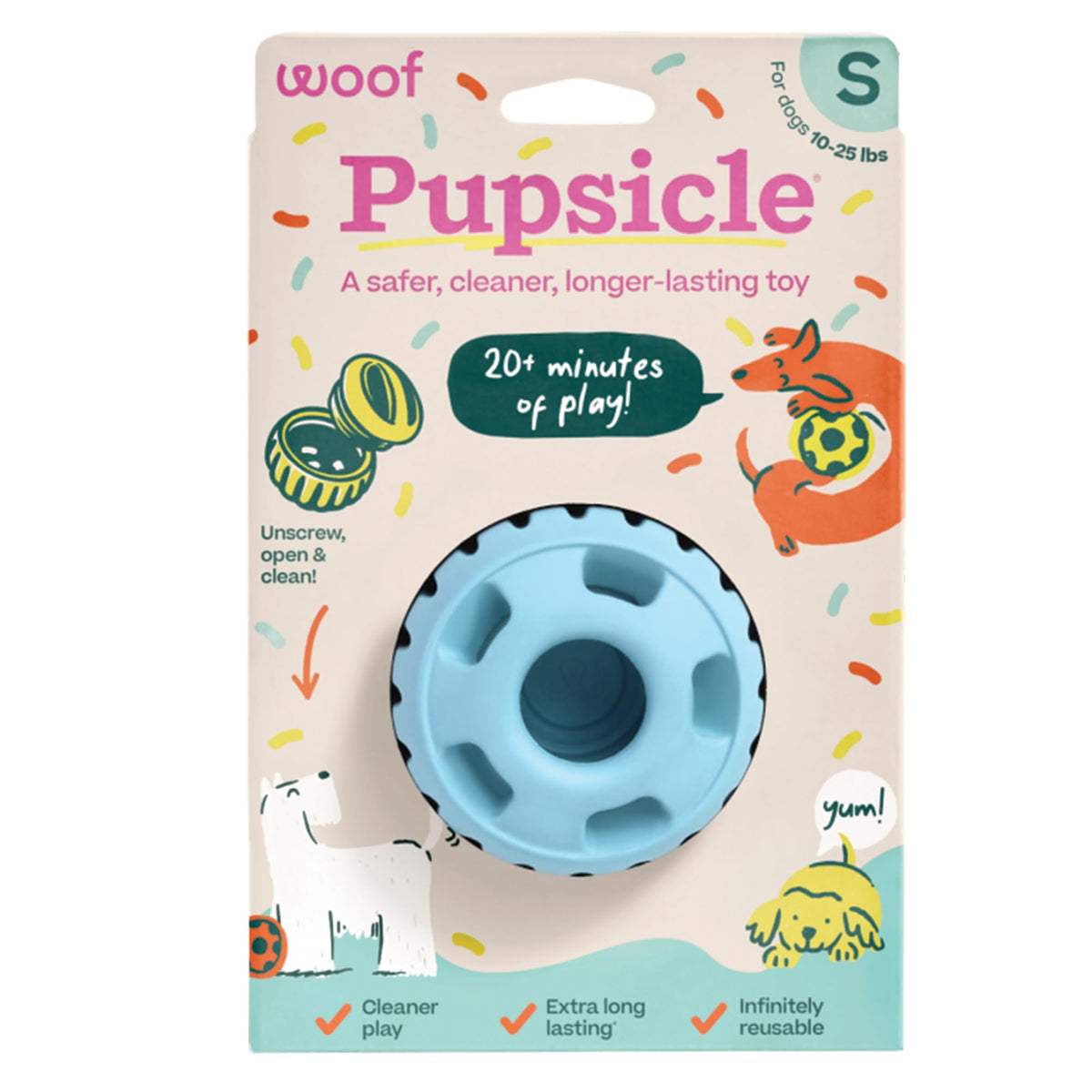 WOOF Pupsicle - Long-Lasting Interactive Dog Ball Toy to Keep Your Pup Busy and Distracted - Safe for Dogs - Low-Mess Design - Dog Toys for Medium and Large Dogs 25-75 lbs