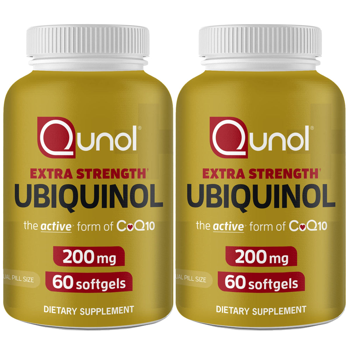 Qunol 200mg Ubiquinol, Powerful Antioxidant for Heart and Vascular Health, Essential for energy production, Natural Supplement Active Form of CoQ10, 60 Count