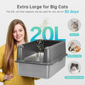 WoofiGo Enclosed Stainless Steel Cat Litter Box with Lid, XL Extra Large Litter Box for Big Cats, Metal Litter Pan High Sided, Never Absorbs Odors, Anti-Urine Leakage, Easy Cleaning, Include Scoop