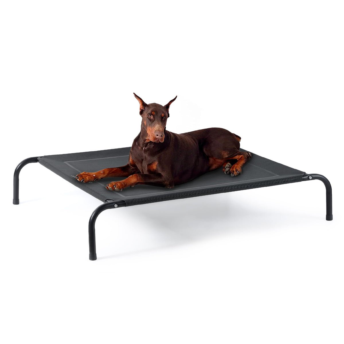Bedsure Outdoor Elevated Cooling Dog Bed Large Sized Dog, 49in Grey | Portable raised camping pet cot hammock,Breathable Teslin mesh,Weather resistant,For large pets up to 85 lbs,Easy to assemble