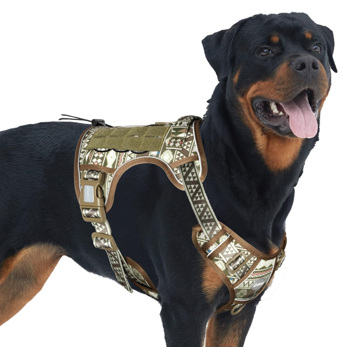 Auroth Tactical Dog Harness for Large Dogs No Pull Adjustable Pet Harness Reflective K9 Working Training Easy Control Pet Vest Military Service Dog Harnesses Army Yellow L