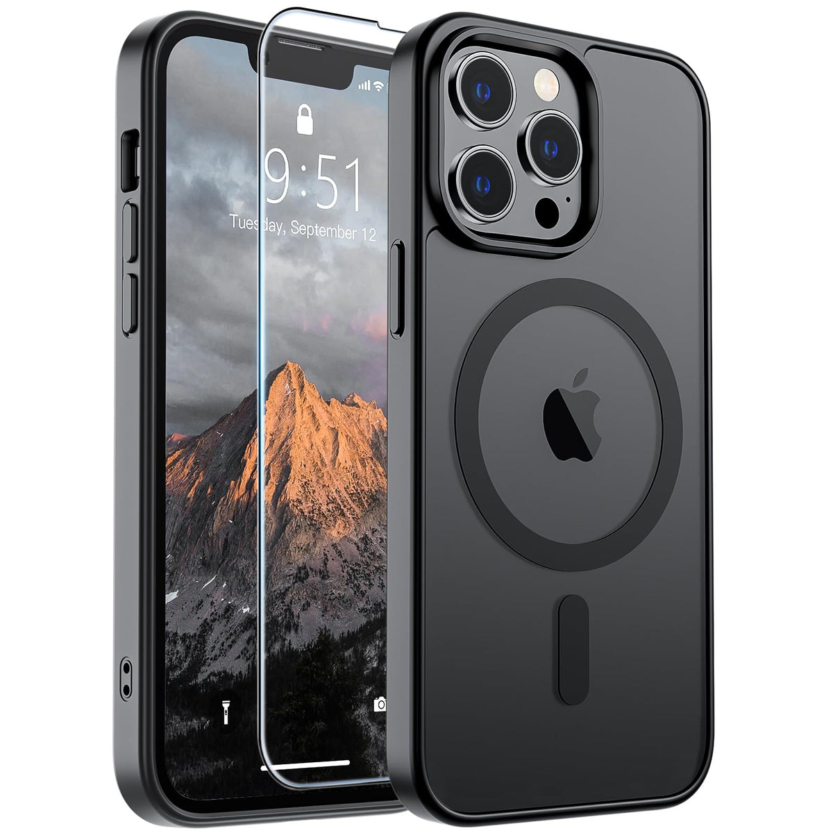 SUPFINE Magnetic for iPhone 13 Case/iPhone 14 Case Black