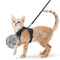 rabbitgoo Cat Harness and Leash Set, Escape Proof Vest, Black | Soft Breathable Mesh, Easy Adjustable Fit, Snap Buckles, Sturdy Clip, Reflective Strips, for Medium to Large Cats Walks, M