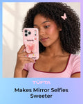 for iPhone 15 Case, Kawaii 3D Butterfly Pop-Up Grip for Girls