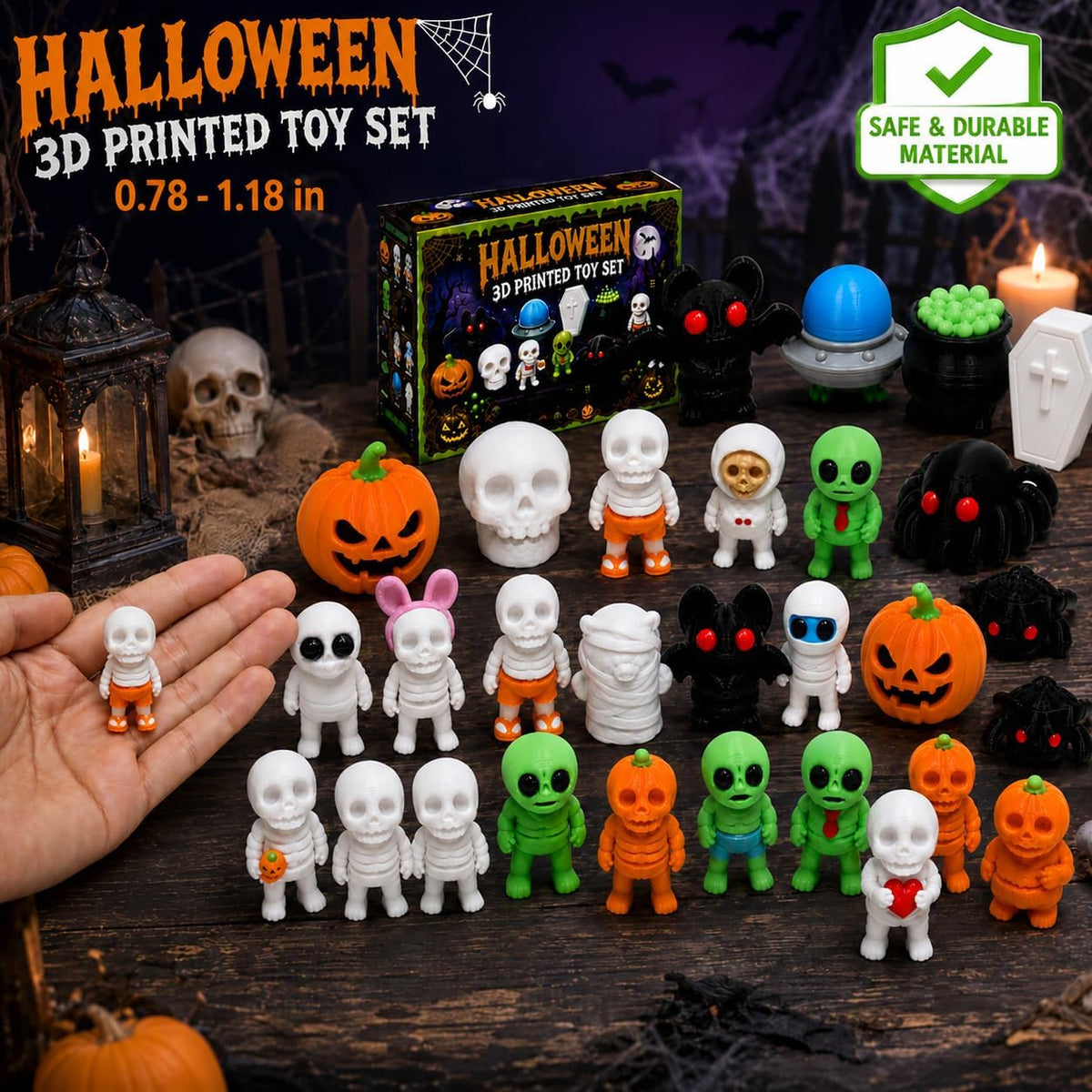 30 PCS Halloween Party Favors Toys, 3D Printed Fidget Toys Halloween Toys