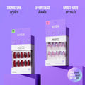 Kiss Core, Press On Nails, Nail glue included, 'Apple Blossom', Red, Medium Size, Almond Shape, Includes 32 Nails, 2g Glue, 1 Manicure Stick, 1 Mini File