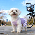 YUDODO Pet Dog Dress for Small Dogs Girl, Pet Summer Clothes with Bowtie | Soft, Stretchy, Breathable, Sleeveless, Cute Princess Pet Dress, For Yorkie Chihuahua Maltese, Purple, S