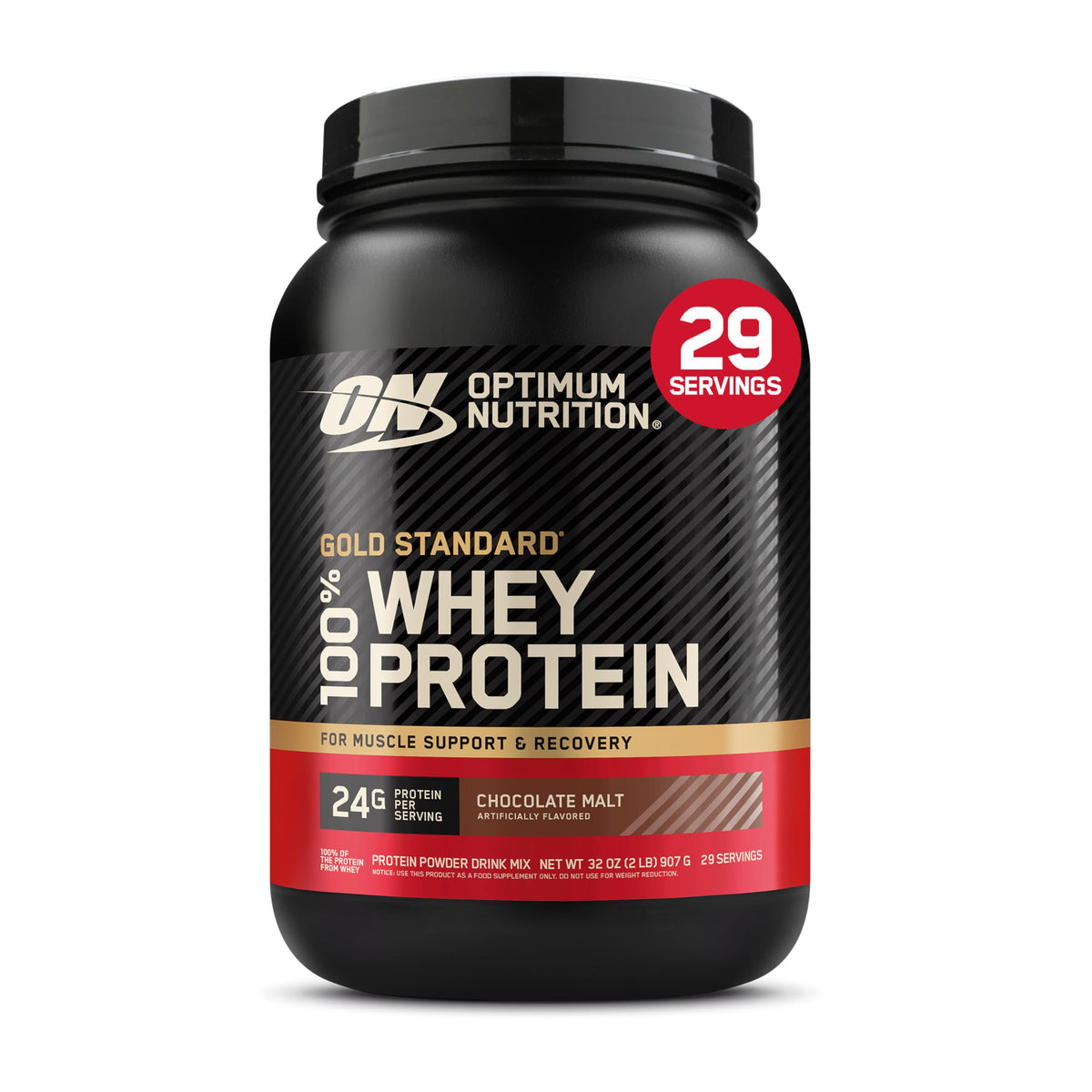 Optimum Nutrition Gold Standard 100% Whey Protein Powder, Cookies & Cream, 2 Pound (Packaging May Vary)