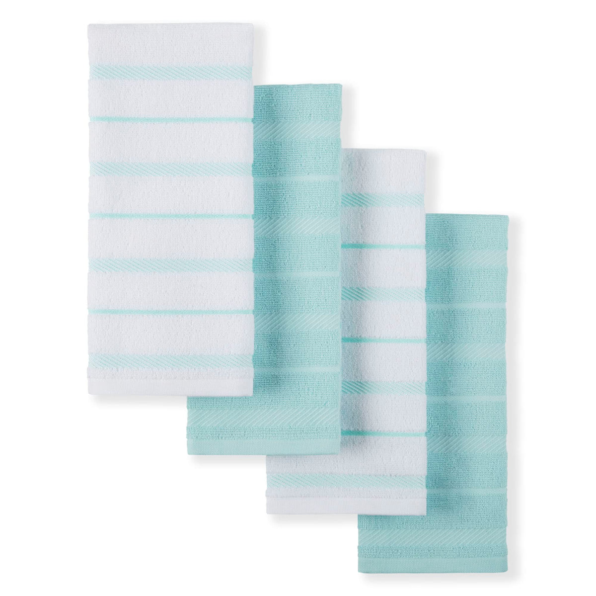 KitchenAid Albany Kitchen Towel 4-Pack Set, Honey Orange/White, 16"x26"