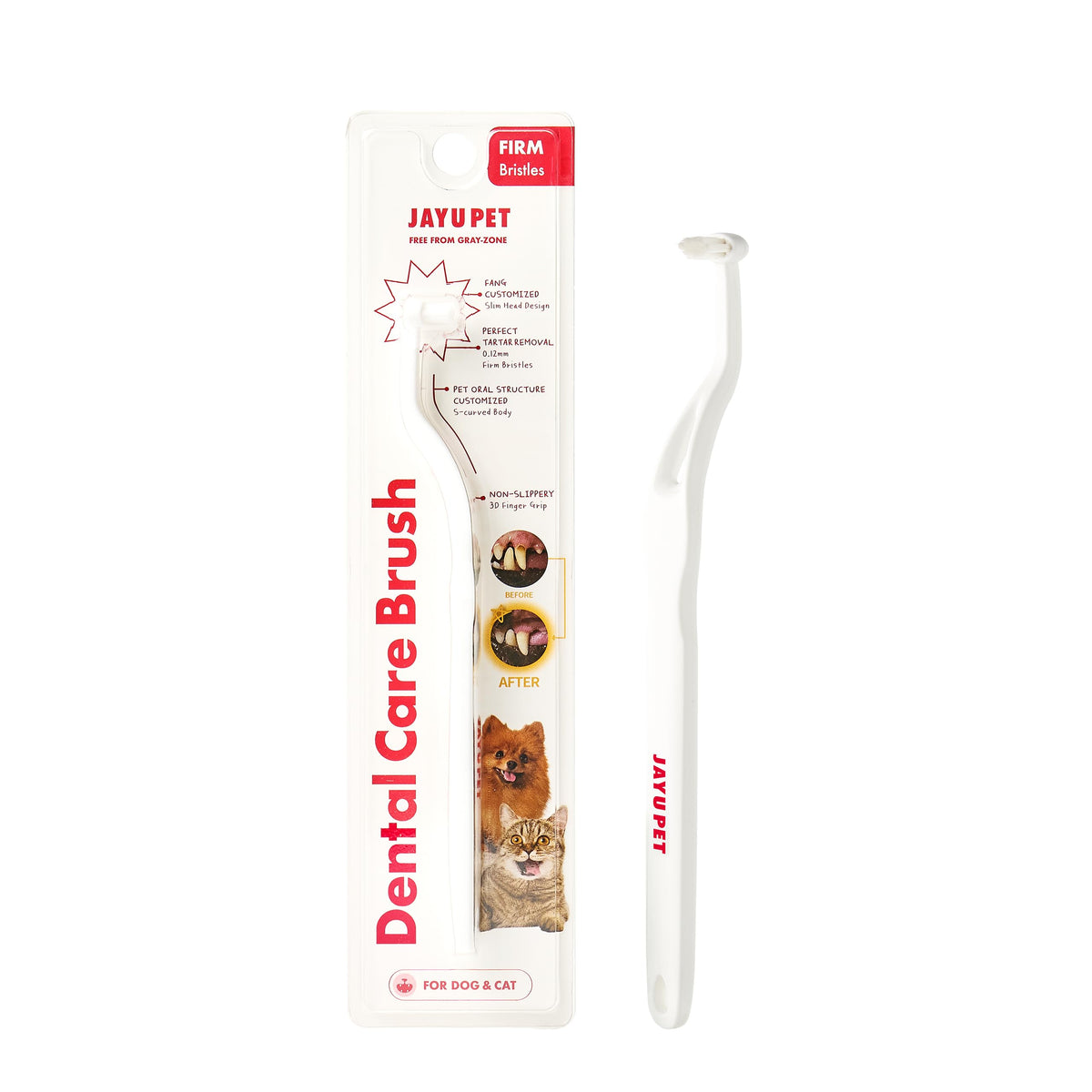 JAYU PET Dental Care Brush with Soft Bristles 1ea