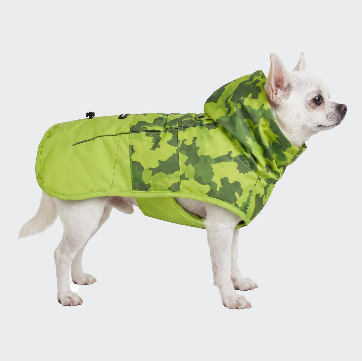 Spark Paws Dog Raincoat, Waterproof Windproof Rain Jacket, for Small Medium Large Extra Large Dogs, Reflective Breathable Full-Body Coverage Dry Suit - Neon White Navy Blue, 2XL