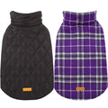 Kuoser Waterproof Dog Coat, Warm Reversible Dog Jacket with Leash Hole