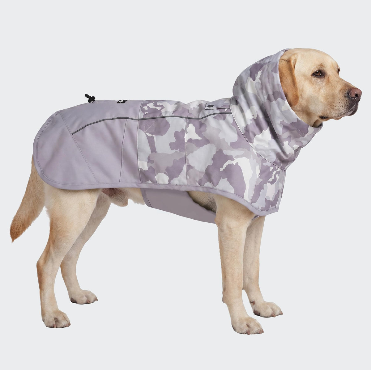 Spark Paws Dog Raincoat, Waterproof Windproof Rain Jacket, for Small Medium Large Extra Large Dogs, Reflective Breathable Full-Body Coverage Dry Suit - Neon White Navy Blue, 2XL