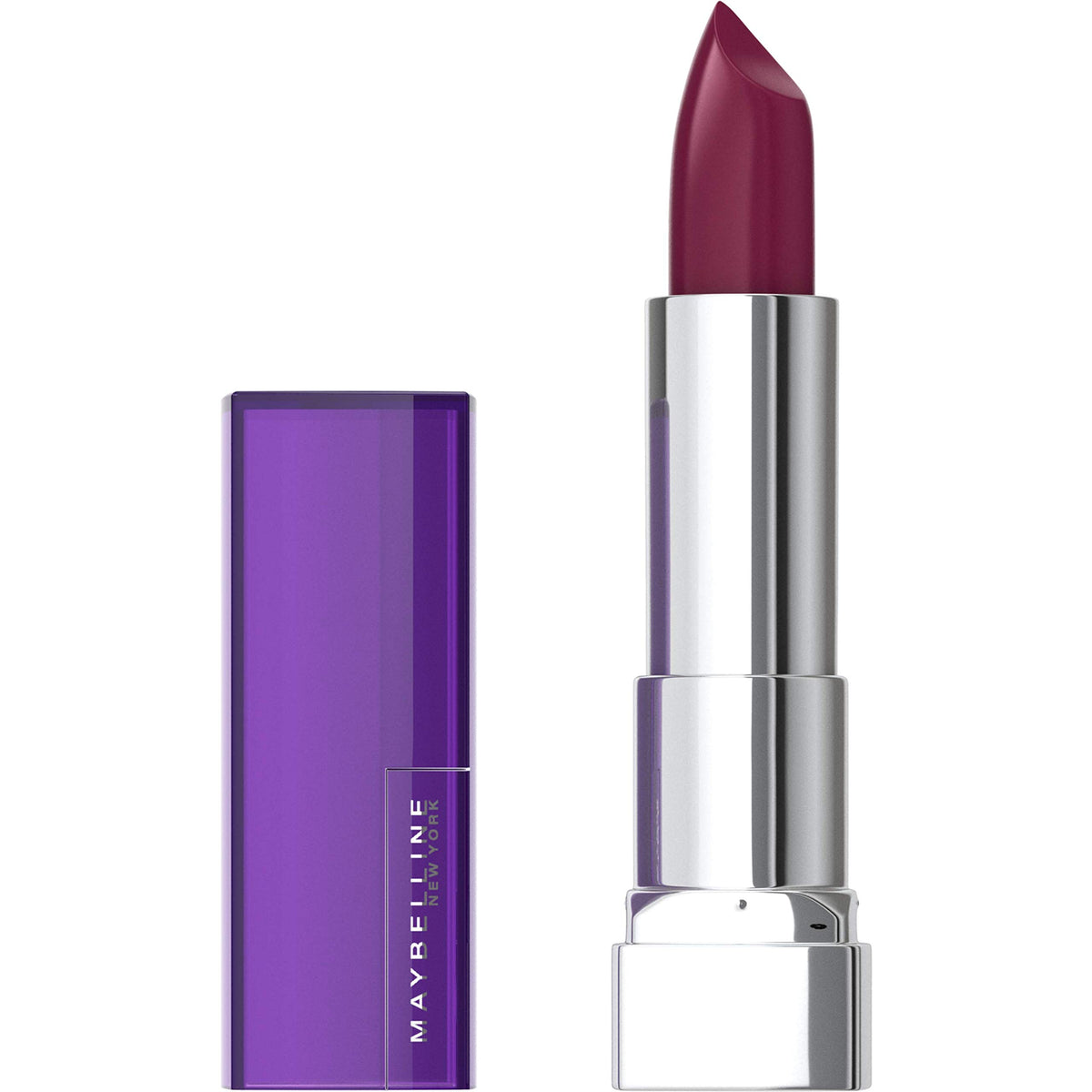 Maybelline Color Sensational Lipstick, Lip Makeup, Matte Finish, Hydrating Lipstick, Nude, Pink, Red, Plum Lip Color, Divine Wine, 1 Count