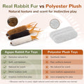Agape Rabbit Fur Cat Toys, 3-Pack with Catnip & Silvervine Gall Fruit, Interactive Chew and Kicker Toys for Indoor Cats and Kittens, Helps Clean Teeth, Relieves Boredom and Promotes Exercise
