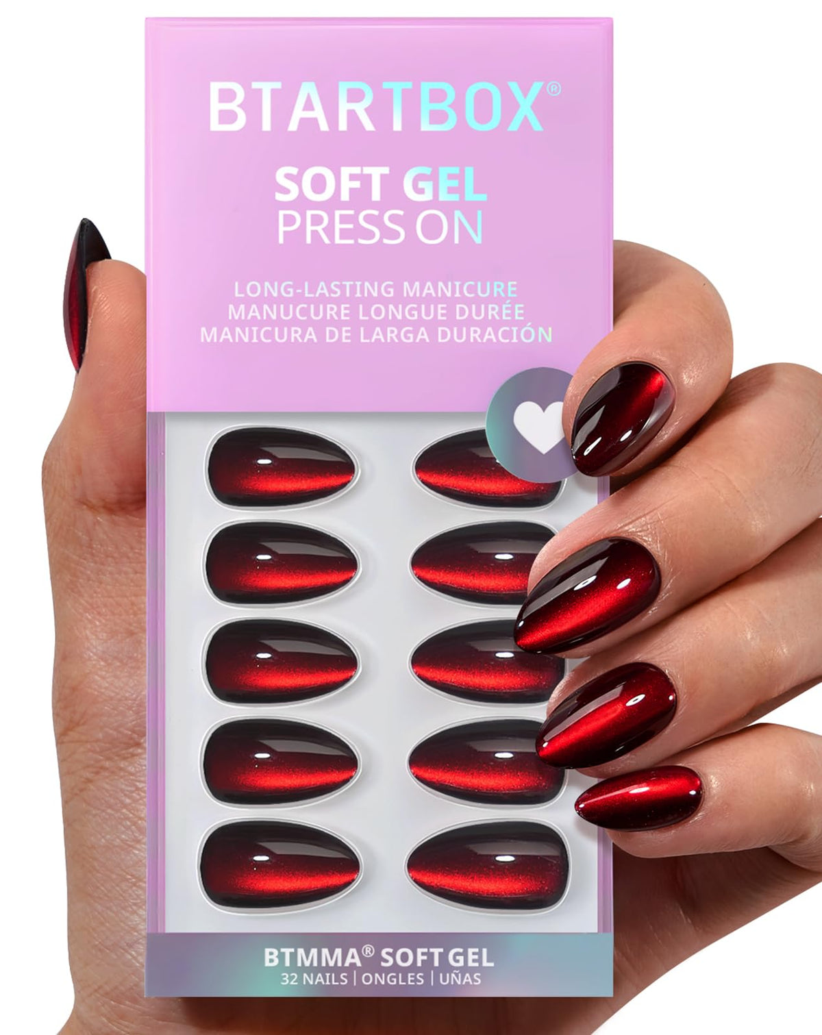 BTArtbox Press On Nails, Cream Puff, Short Almond, Ombre Off White, 32Ct | 2+ Weeks Wear, Salon-Quality Natural Nails, 10-Minute Easy Daily Application, Fast Removal, 16 Sizes, All-in-One Complete Kit
