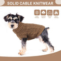Dog Sweaters for Small Dogs Small Dog Clothes for Winter Solid Knitted Puppy Clothes Warm Turtleneck Doggy Coat Pullover Pet Cat Sweater with Heart-Shape Design(Khaki, X-Small)