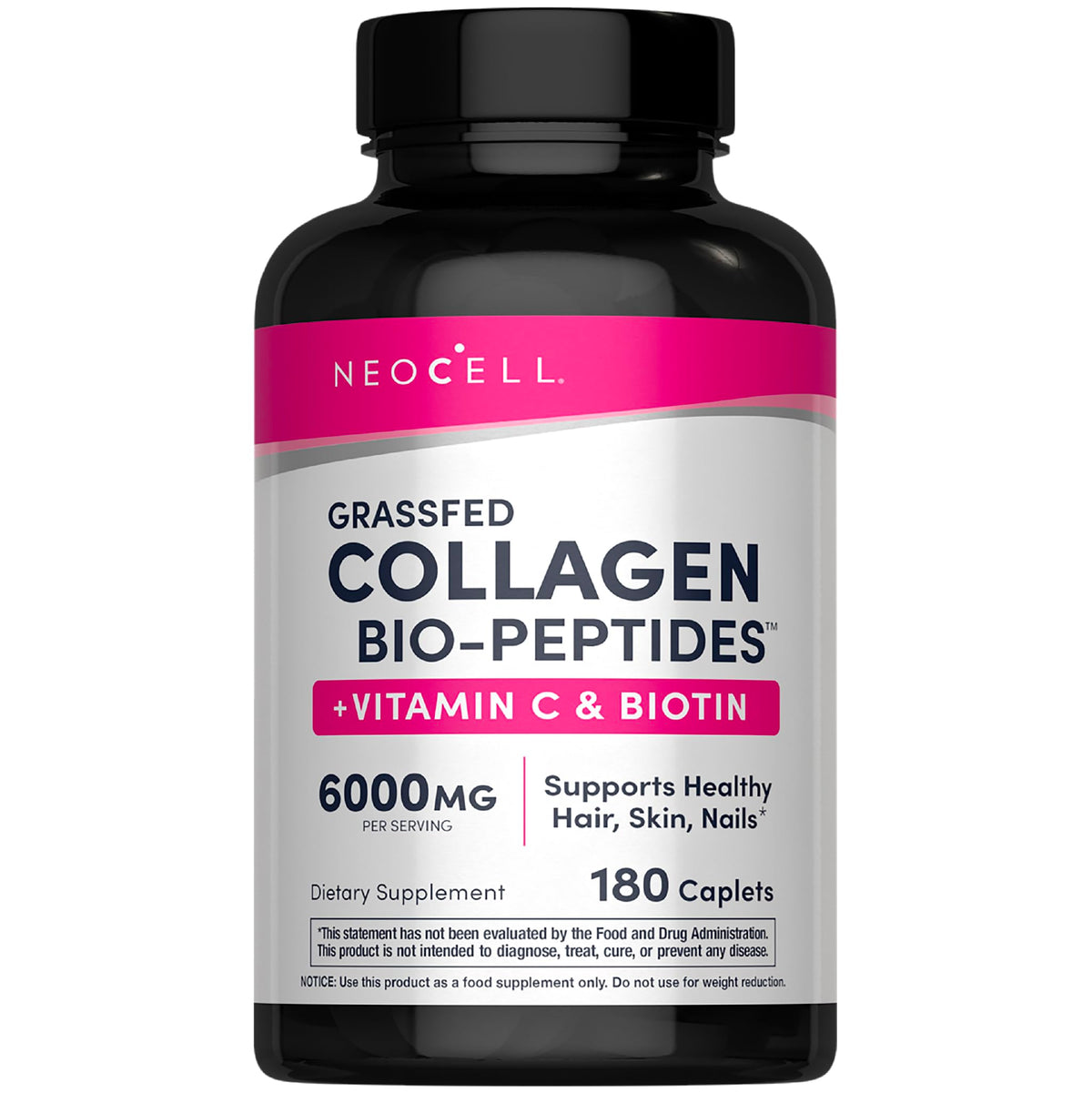 NeoCell Collagen Peptides Pills | 270 Caplets | with Vitamin C and Biotin | Grass Fed Bovine | Hair, Skin, & Nails | for Women and Men