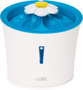 Catit LED Flower Fountain with Triple Action Filter, Cat Drinking Water Fountain, Blue, 3 L