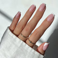 Glamnetic Press On Nails - Short Round, Glossy Fake Nails 30 Pc Full Kit | Neutral press on nails, 12 sizes. Everyday glue-on set. Waterproof, chip-resistant, up to 2 weeks wear