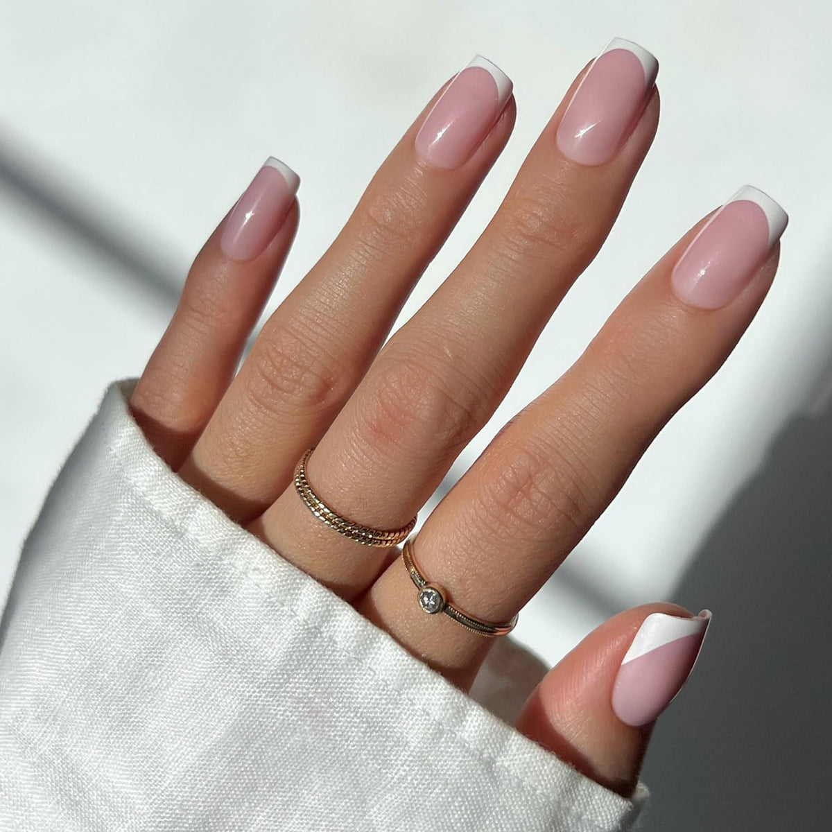 Glamnetic Press On Nails - Short Round, Glossy Fake Nails 30 Pc Full Kit | Neutral press on nails, 12 sizes. Everyday glue-on set. Waterproof, chip-resistant, up to 2 weeks wear