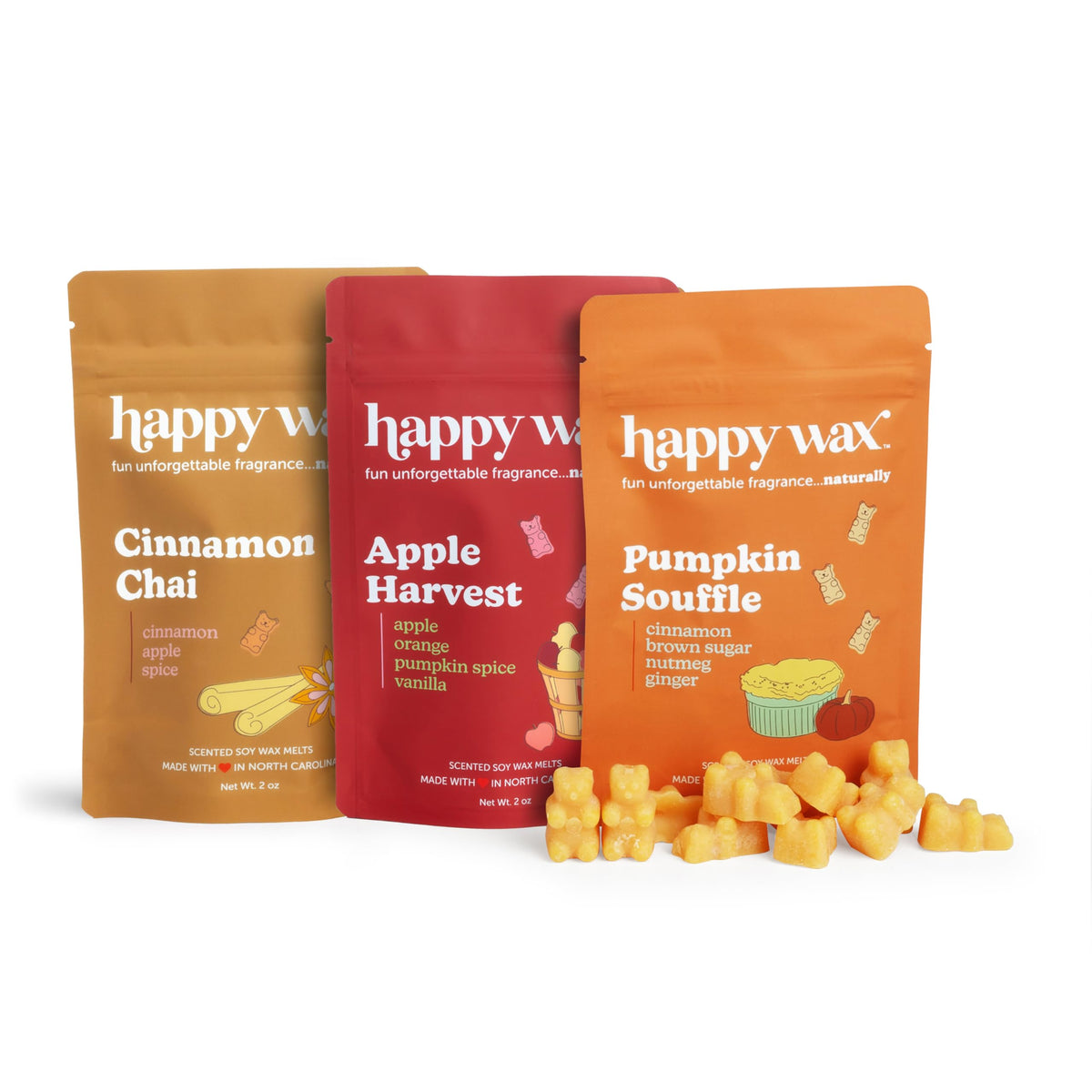 Happy Wax Fall Scented Soy Wax Melts 6oz Variety Pack - Fall Mix