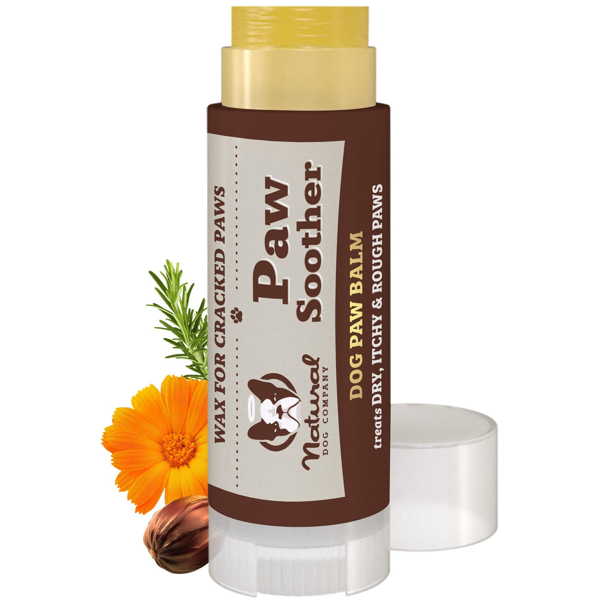 Natural Dog Company Paw Soother Dog Paw Balm, 2 oz Stick | Moisturizes Dry Cracked Paws, Coconut Oil & Calendula, For Walks, Hot Pavement, Beach, Hiking, Daily Paw Care