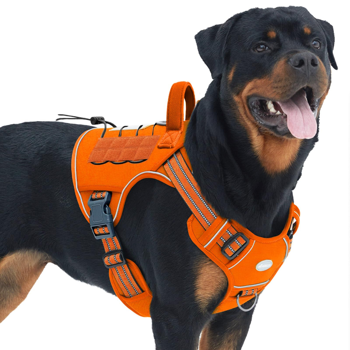 Auroth Tactical Dog Harness for Large Dogs No Pull Adjustable Pet Harness Reflective K9 Working Training Easy Control Pet Vest Military Service Dog Harnesses Army Yellow L