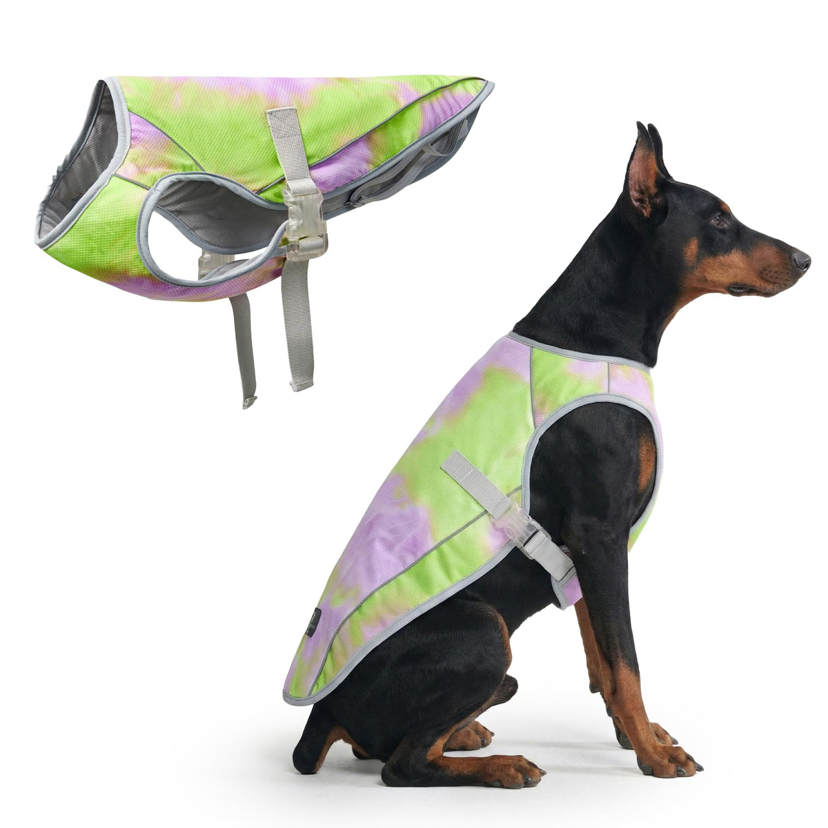 Spark Paws Dog Cooling Vest - SPF 50 UV Sun Protection - Summer Heat Relief Gear for Dogs, Lightweight, Evaporative Cooling - Dog Anxiety Relief Vest During Hot Days - Snowcone, XL