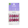 Kiss Core, Press On Nails, Nail glue included, 'Apple Blossom', Red, Medium Size, Almond Shape, Includes 32 Nails, 2g Glue, 1 Manicure Stick, 1 Mini File