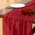 Fall Table Runner Terracotta Cheesecloth Boho Wedding Thanksgiving Decor
