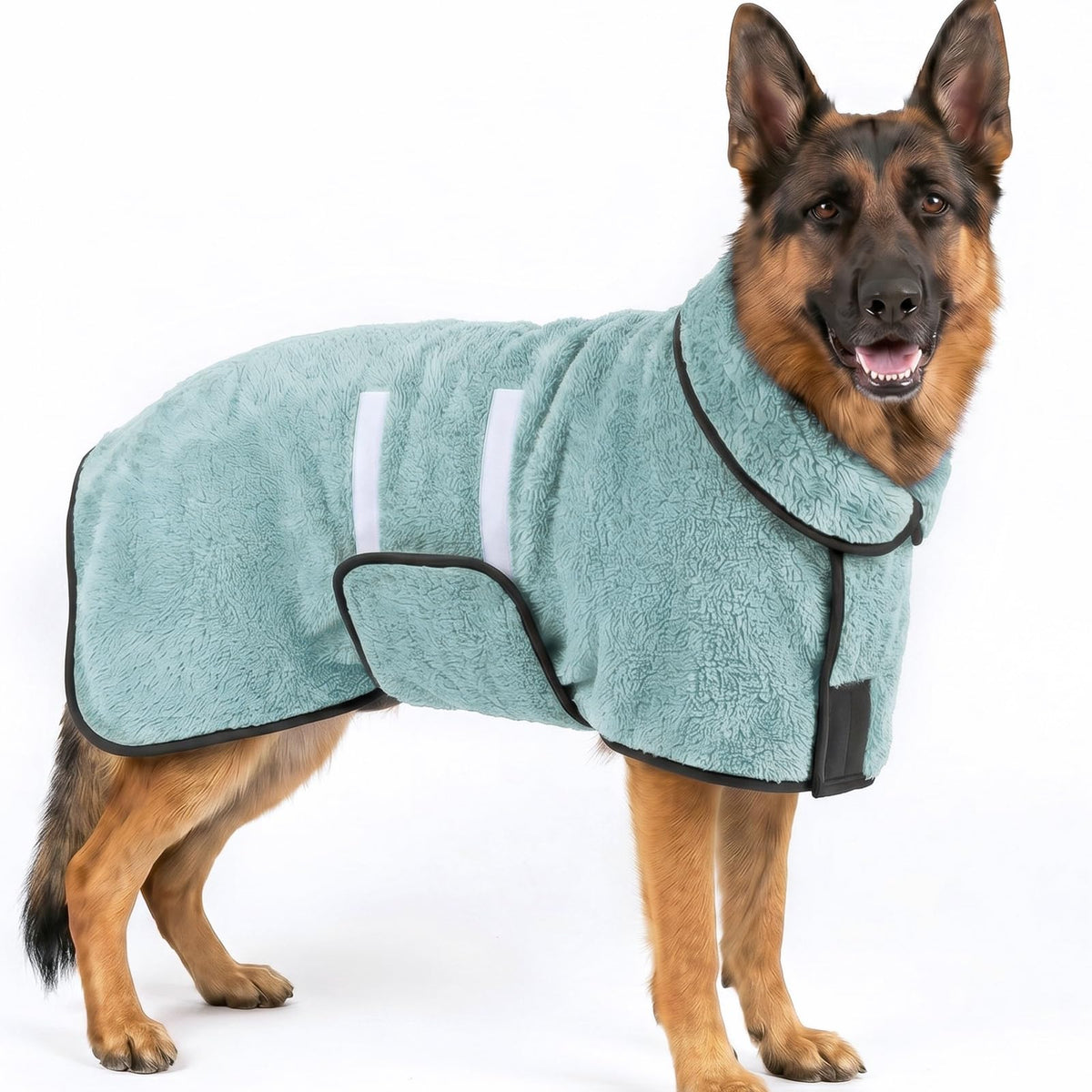Dog Bathrobe, Super Absorbent for Small to Large Dogs, Dark Blue XL | Dog Robes with Soft Fleece, Warm & Cozy, Adjustable Fit, and Quick Drying Coat for Baths Swimming and Grooming