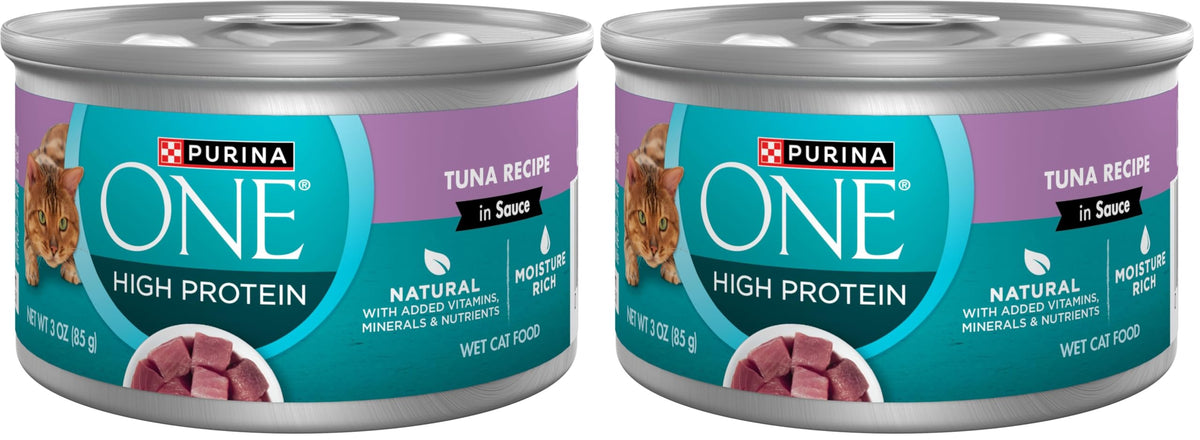 Purina ONE Natural, High Protein Cat Food Variety Pack, Turkey, Chicken and Tuna Recipes - (2 Packs of 12) 3 oz. Cans