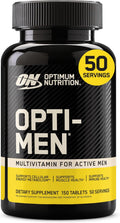 Optimum Nutrition Opti-Men, Vitamin C, Zinc and Vitamin D, E, B12 for Immune Support Mens Daily Multivitamin Supplement, 150 Count (Packaging May Vary)