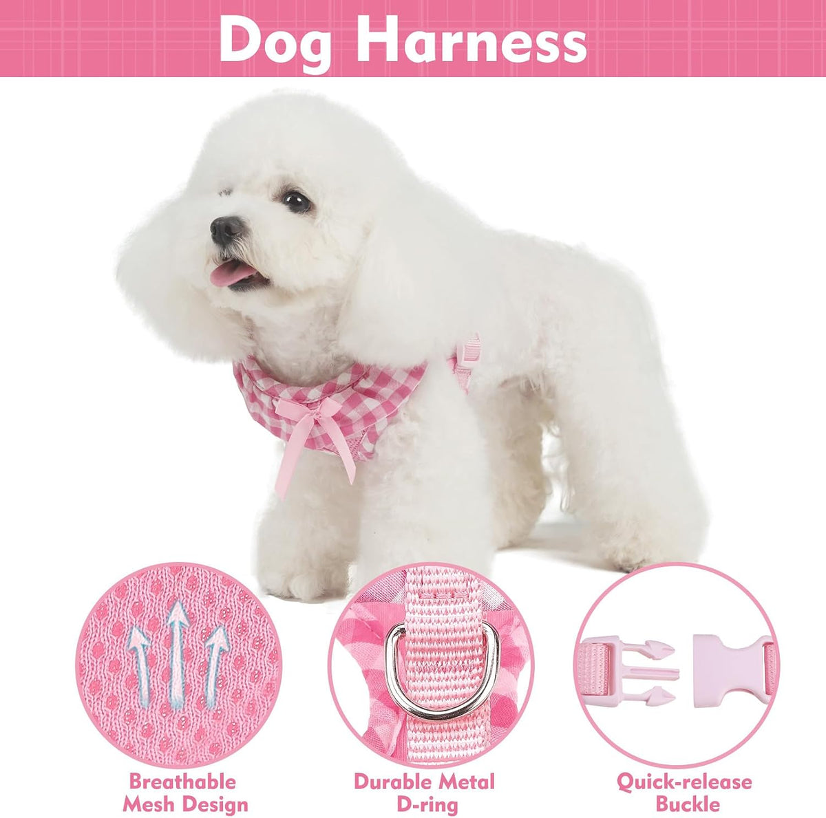 EXPAWLORER Step-in Dog Harness Small Sized Collar and Leash Set