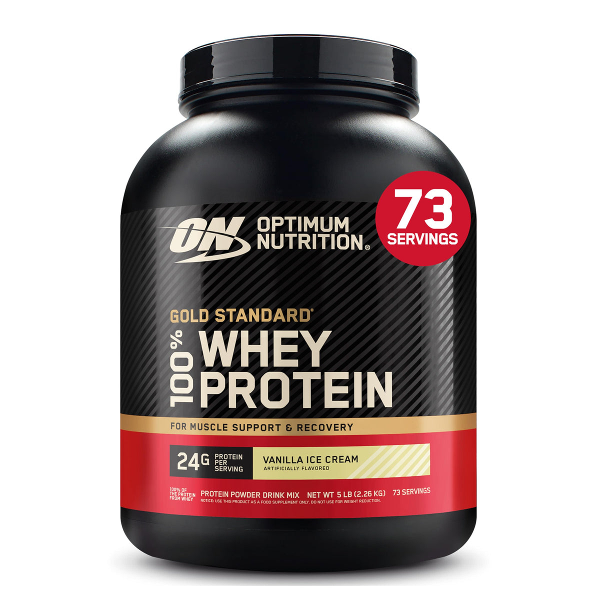 Optimum Nutrition Gold Standard 100% Whey Protein Powder, Extreme Milk Chocolate, 5 Pound (Packaging May Vary) | 24g of 100% Whey Protein Powder Per Serving, with BCAAs, Gluten Free, Banned Substance Tested, Easy Mixing, Muscle Support