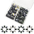 48Pcs Halloween Press on Nails Ghost Stick on Fingernails Monster Short Square False Nails Glossy Black Spider Web Acrylic Fake Nail Skull Gel Glue on Nail for Coquette Women Girls