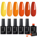 Beetles Halloween Cat Eye Gel Nail Polish Set, 6 Colors Glitter Gel