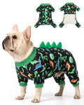 CuteBone Dinosaur Costume Dog Pajamas, Stretchy Spandex Crystal Velvet Sleepwear Coat for Small Dogs, Soft & Warm Pet Outfit Clothes for Cold Weather, Cozy Pullover Design COSP05XXL